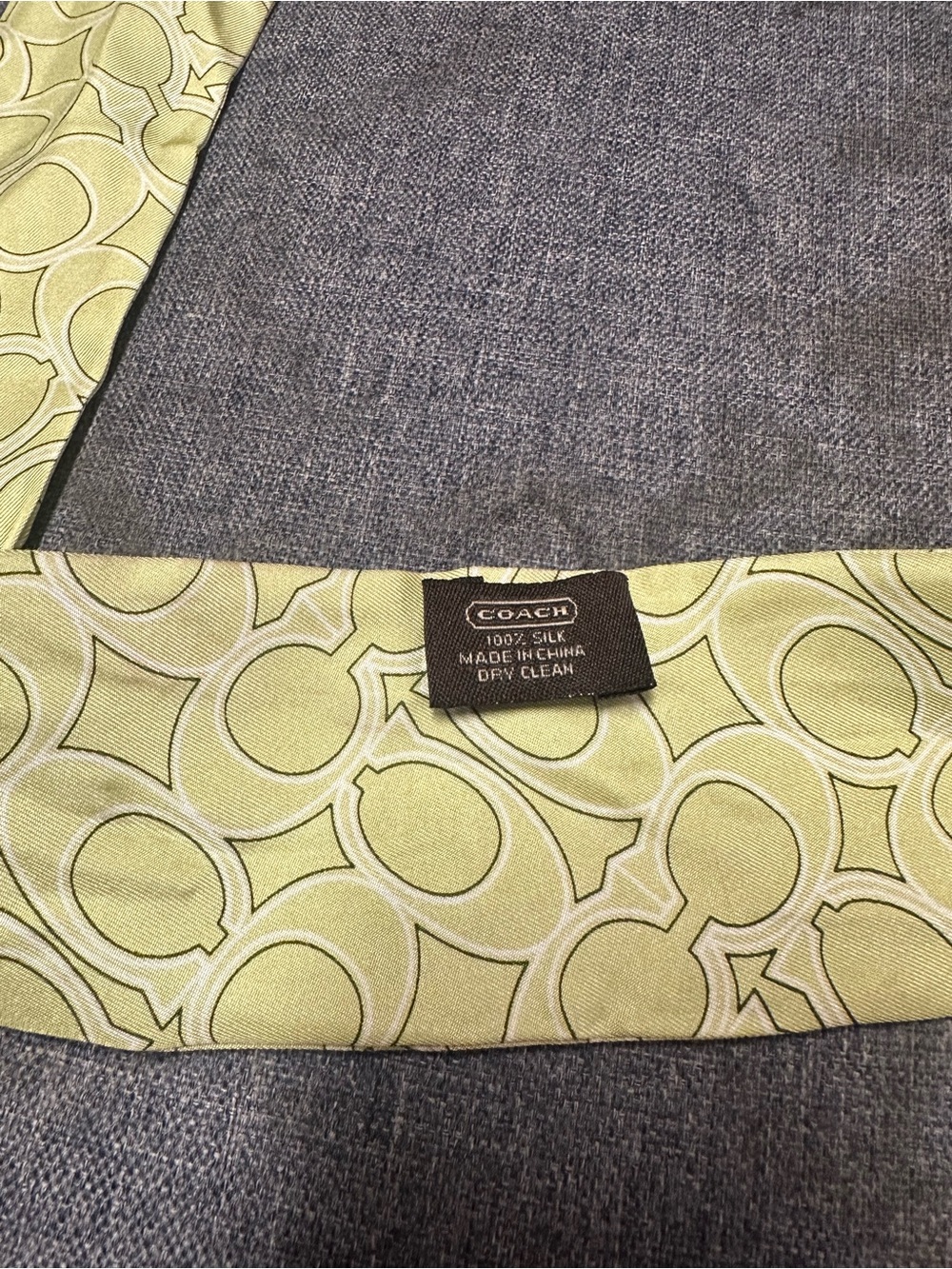 Coach Signature Patterned Skinny Scarf / Twilly - Picture 7 of 7